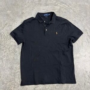Polo Ralph Lauren Black Button Up Shirt Embroidered Pony Logo Mens Large Preppy
